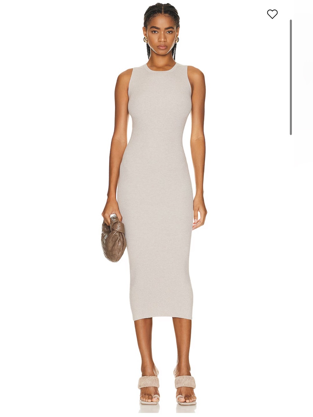 LESET Grace Sleeveless Knit Maxi Dress in Oatmeal. Size S